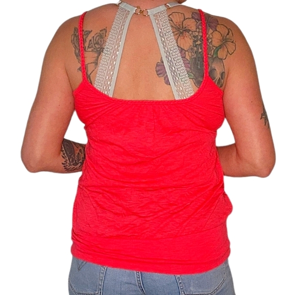 Almost Famous Sequin Butterfly Tank Top Red Size Small/Medium - Picture 2 of 3